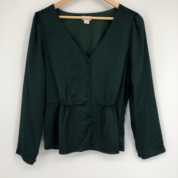 J. Crew Tops - J. Crew Satin Crepe Back Front Peplum Blouse